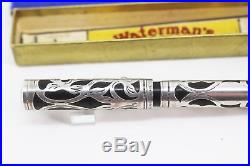1915-17 WATERMAN 415 PSF Fountain Pen Sterling Silver Filigree Overlay #5 Nib