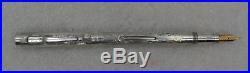 1920's Mabie Todd Swan Pen Etched Sterling Silver Dountain Pen 14K Flex Nib