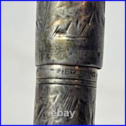 1920's Waterman's 452 1/2 LEC Fountain Pen Ideal Sterling Silver Vine Lever Fill