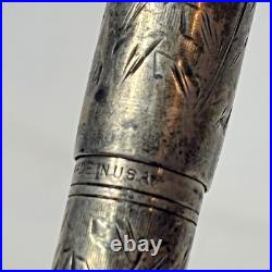 1920's Waterman's 452 1/2 LEC Fountain Pen Ideal Sterling Silver Vine Lever Fill