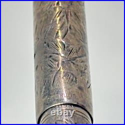1920's Waterman's 452 1/2 LEC Fountain Pen Ideal Sterling Silver Vine Lever Fill
