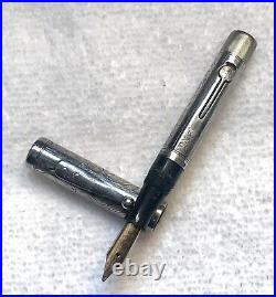 1920s WATERMAN Sterling Silver Vined Fountain Pen 42-1/2V -New Sack