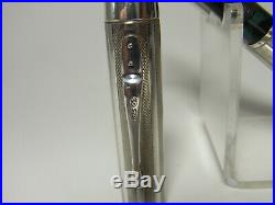 1940´s sterling silver pistonfiller fountain pen & pencil Guilloche flexy OM nib