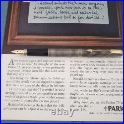 1970's Parker 75 Sterling Silver Fountain Pen With 14k Gold Fine Nib