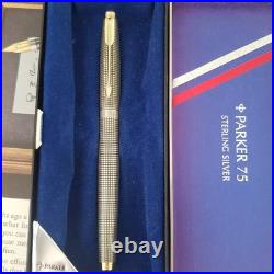 1970's Parker 75 Sterling Silver Fountain Pen With 14k Gold Fine Nib