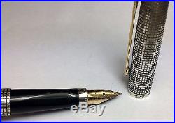 1970s Parker Cisele Fountain Pen, Solid Sterling Silver-14k Nib made in USA