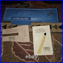 1970s ROSE & SHEATH CROSS STERLING SILVER PEN & PENCIL LADIES SET BOXED NEW
