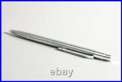 1980s MARS 925 Sterling Silver Pressure Ballpoint Pen Fine Grain Design