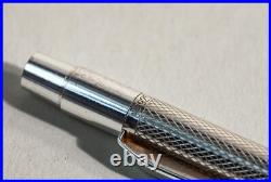 1980s MARS 925 Sterling Silver Pressure Ballpoint Pen Fine Grain Design