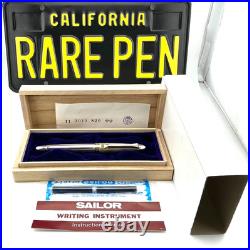 1990s Rare SAILOR SMOOTH STERLING SILVER FOUNTAIN PEN 14K H-M nib NEW STICKERED