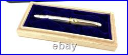 1990s Rare SAILOR SMOOTH STERLING SILVER FOUNTAIN PEN 14K H-M nib NEW STICKERED