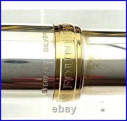 1990s Rare SAILOR SMOOTH STERLING SILVER FOUNTAIN PEN 14K H-M nib NEW STICKERED