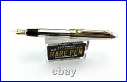 1990s Rare SAILOR SMOOTH STERLING SILVER FOUNTAIN PEN 14K H-M nib NEW STICKERED