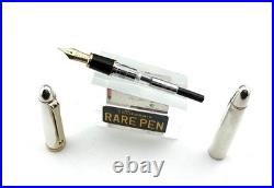 1990s Rare SAILOR SMOOTH STERLING SILVER FOUNTAIN PEN 14K H-M nib NEW STICKERED