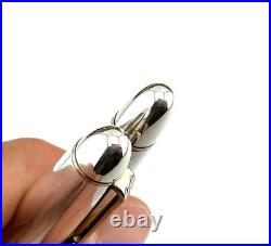 1990s Rare SAILOR SMOOTH STERLING SILVER FOUNTAIN PEN 14K H-M nib NEW STICKERED