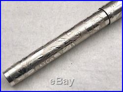 1992 Sheaffer 802 Nostalgia Sterling Silver Overlay Floral Fountain Pen 18k Nib