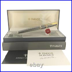 1995 Parker Sonnet Cisele Sterling Silver Fountain Pen 18k Broad Nib Never Inked