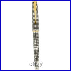 1995 Parker Sonnet Cisele Sterling Silver Fountain Pen 18k Broad Nib Never Inked