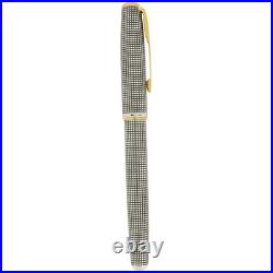 1995 Parker Sonnet Cisele Sterling Silver Fountain Pen 18k Broad Nib Never Inked