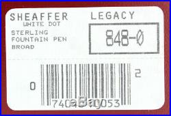 1997 Sheaffer Legacy Sterling Fountain Pen Barleycorn 18k Broad Nib Never Inked