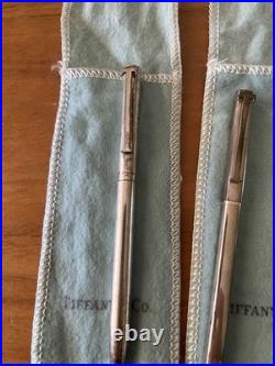 2 Vintage Tiffany & Co. Sterling Silver I. B. M. Commemorative Pens, unpolished