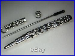 43.9 Grams Authentic Chrome Hearts Scrolls Pen Sterling Silver Pendant $1895.00