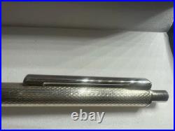 925 Solid Silver Guilloché Ballpoint Pen Push-Button Mechanism Writes 13