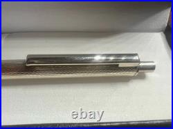925 Solid Silver Guilloché Ballpoint Pen Push-Button Mechanism Writes 13