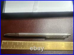 925 Solid Silver Guilloché Ballpoint Pen Push-Button Mechanism Writes 13