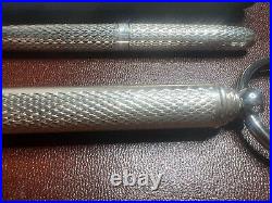 925 Solid Silver Guilloché Ballpoint Pens And Keychain With Case