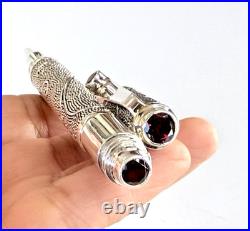 925 Sterling Silver Ballpoint Pen Garnet Handmade Artisan Gift Pen