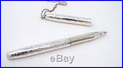 925 Sterling Silver Vintage Fisher Space Pen Necklace In Box with Pouch