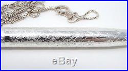 925 Sterling Silver Vintage Fisher Space Pen Necklace In Box with Pouch