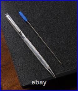 925 Sterling Silver White Diamond Embedded Ball Pen with Extra Refill