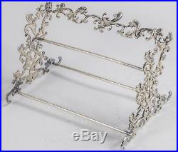 ANTIQUE STERLING SILVER ORNATE PEN STAND for 3 PENS