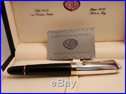 AURORA 88 Sterling Silver. 925 Cap Large Medium 18K Gold NIB Fountain Pen, NOS