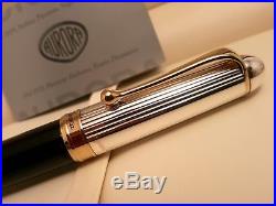 AURORA 88 Sterling Silver. 925 Cap Large Medium 18K Gold NIB Fountain Pen, NOS