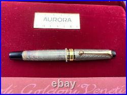 AURORA CARLO GOLDONI Limited Edition Sterling Silver Fountain Pen INKED ONCE