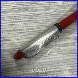 AURORA IPSILON 2 Pens STERLING SILVER RED BALLPOINT PEN B34CR & Chrome Plate