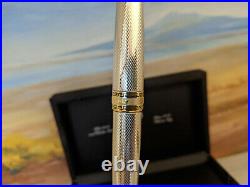 AURORA Optima Sterling Silver 925 Fountain Pen Stub 18K Gold Nib, MINT