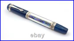 Ancora Capri Blue Rollerball Pen Sterling Silver Mother Of Pearl Made In Italy