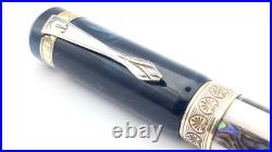 Ancora Capri Blue Rollerball Pen Sterling Silver Mother Of Pearl Made In Italy