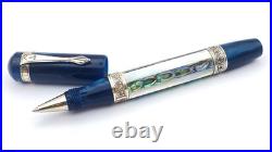 Ancora Capri Blue Rollerball Pen Sterling Silver Mother Of Pearl Made In Italy