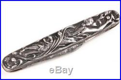 Antique Empire Knife Co Art Nouveau Sterling Silver Pen Pocket Knife Lady+Fruit
