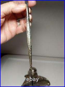 Antique French Minerva Sterling AF Vexlard Rambervillers Inkwell Pen Wax Seal