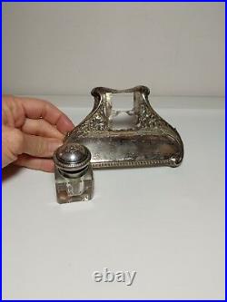 Antique French Minerva Sterling AF Vexlard Rambervillers Inkwell Pen Wax Seal