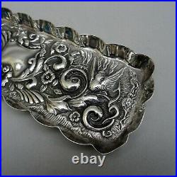 Antique Sterling Silver Pen Tray 21cm long 81g London 1896 Embossed