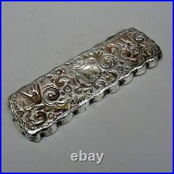 Antique Sterling Silver Pen Tray 21cm long 81g London 1896 Embossed