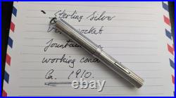 Antique Sterling Silver Vest-pocket Fountain Pen. Ca. 1910. Restored & Working
