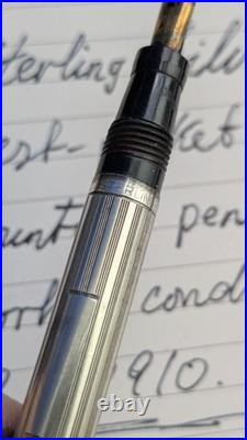 Antique Sterling Silver Vest-pocket Fountain Pen. Ca. 1910. Restored & Working